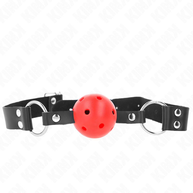 kink atmungsaktiver ball 4 cm knebel mit doppelniet rot 62,5 x 2,5 cm verstellbar 42 58 cm