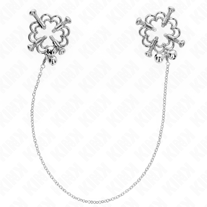 kink metallische blumen nippelklammern mit kette