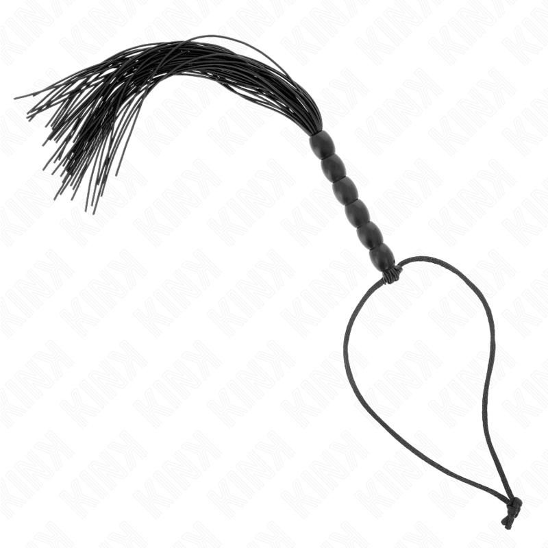 kink mini silikonpeitsche mit 6 schwarzen perlen 26 cm