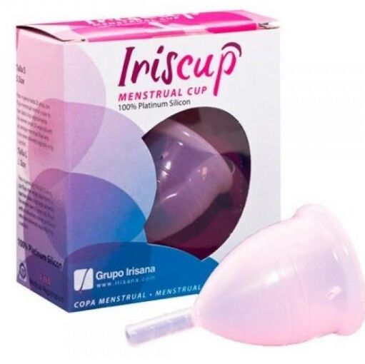 iriscup grosser rosa monatstasse + kostenloser sterilisatorbeutel