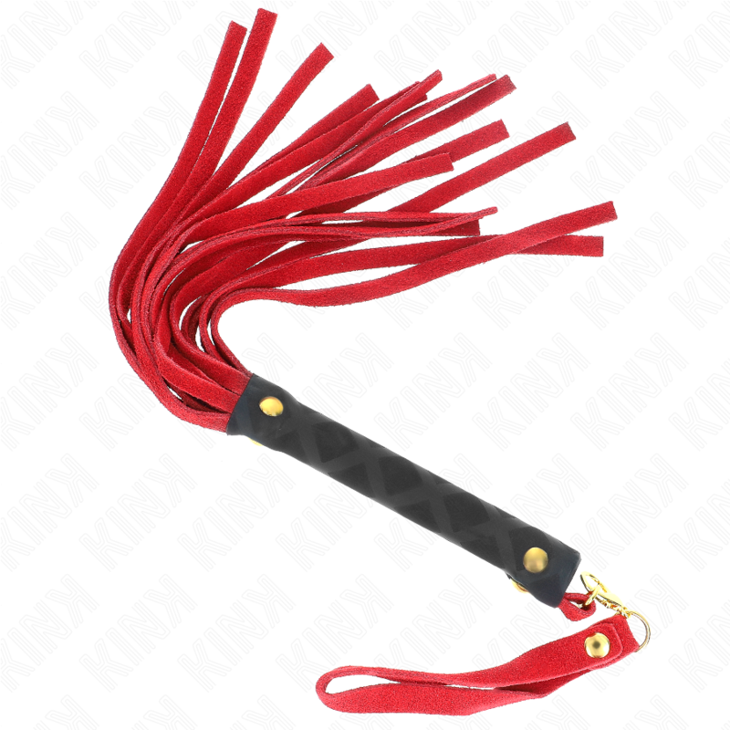 kink rote wildleder mini peitsche 30 cm
