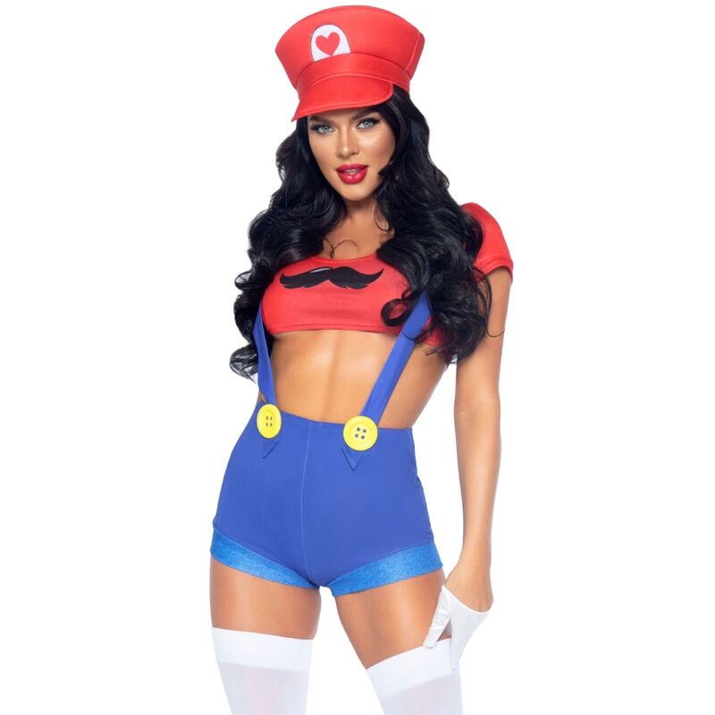 leg avenue sexy kostÜm mario bros rot/blau m