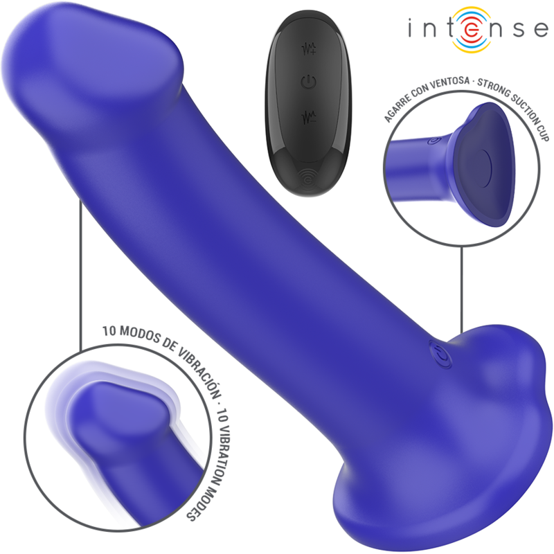 intense victoria vibrator mit saugnapf 10 vibrationen dunkelblau fernbedienung