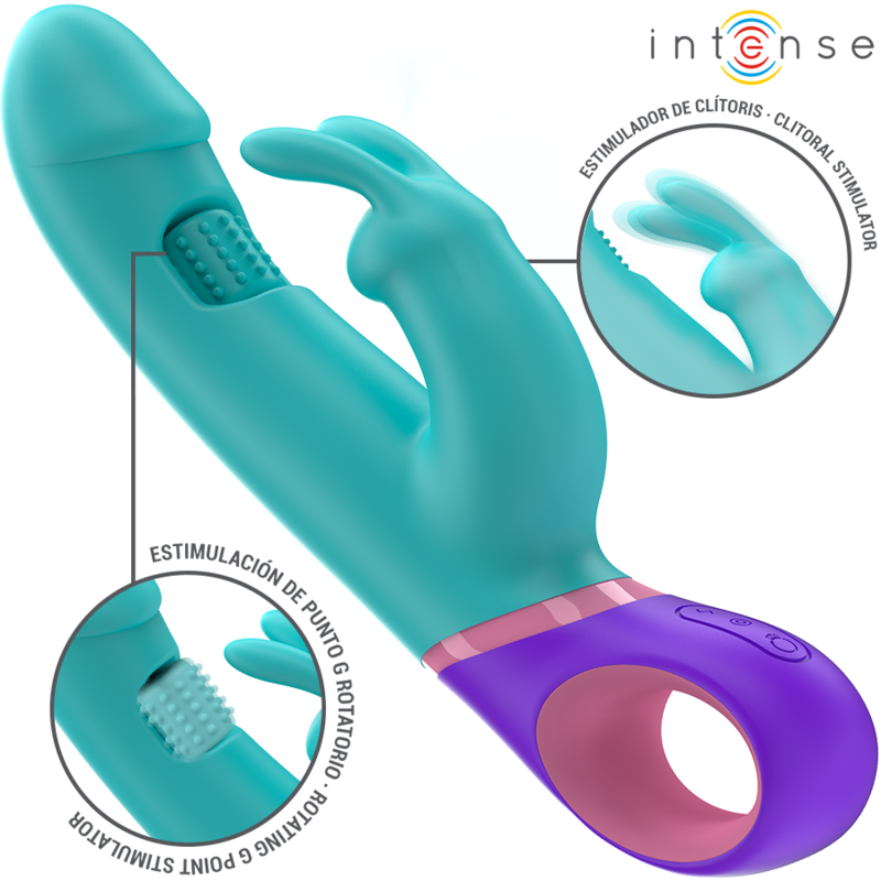 intense monica rabbit vibrator mit rotierendem g spot stimulator blau