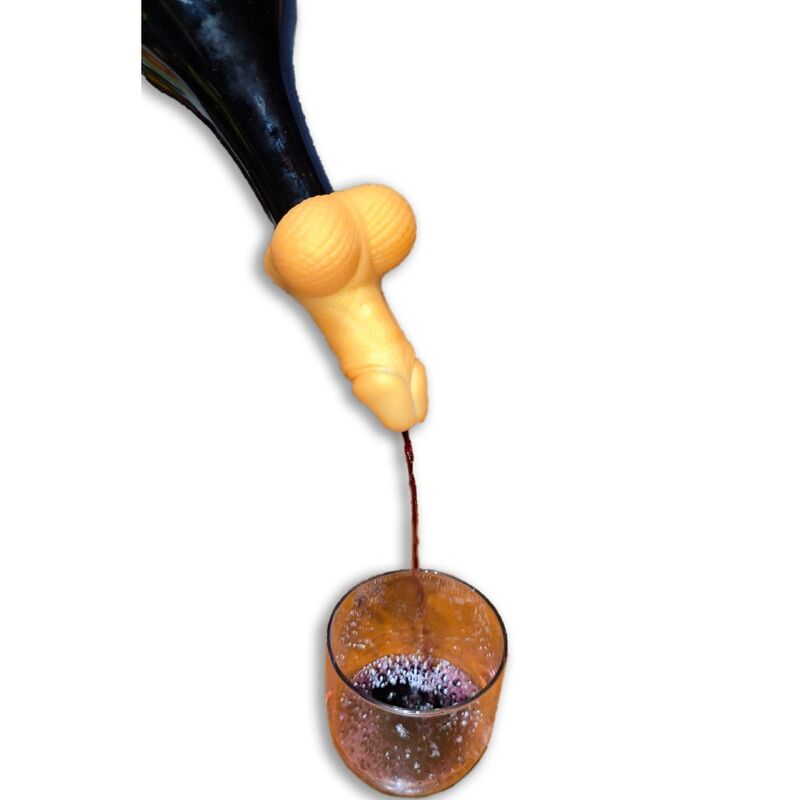 Diablo Picante goldfarbene Penis Wein Karaffe