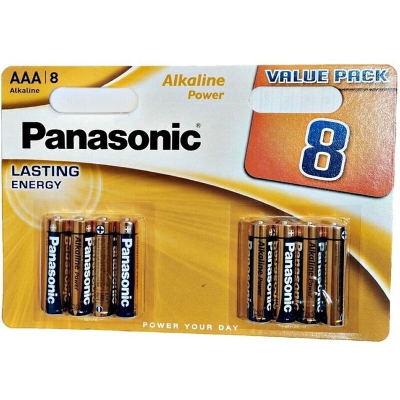 panasonic alkaline batterie aaa lr03, bronze, 8 stÜck im blister
