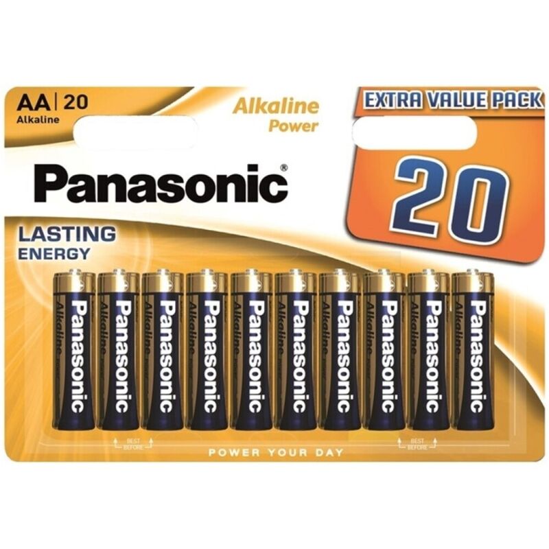 panasonic alkaline batterie aa lr6, bronze, blisterpackung mit 20 stÜck