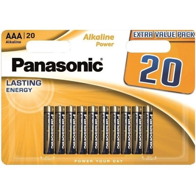 panasonic alkaline batterie aaa lr03, bronze, blisterpackung mit 20 stÜck