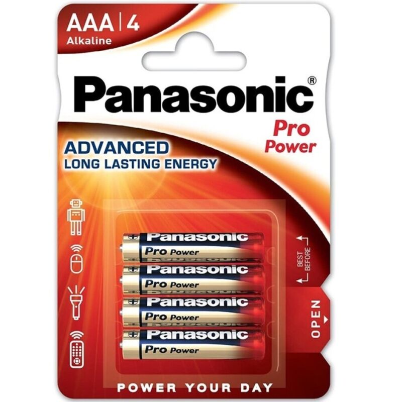 panasonic pro power alkaline aaa batterie lr03 blister*4