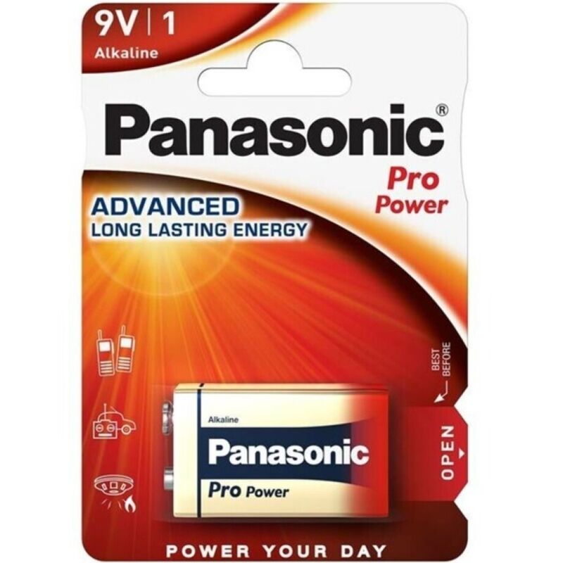 panasonic pro power alkaline 9v batterie lr61 blister*1