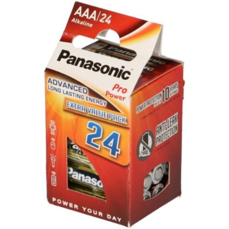 panasonic pro power alkaline aaa batterie lr03 pack*24