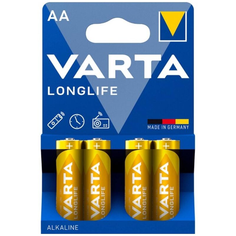 varta langlebiges alkaline batterie aa lr6 blister*4