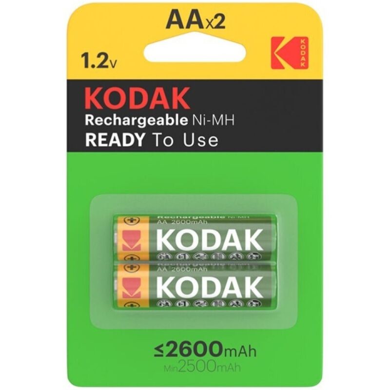kodak hr6 aa 2600 mah wiederaufladbare batterie blister*2