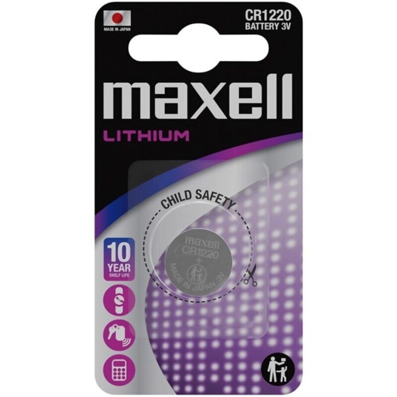 maxell lithium knopfbatterie cr1220 3v blister*1