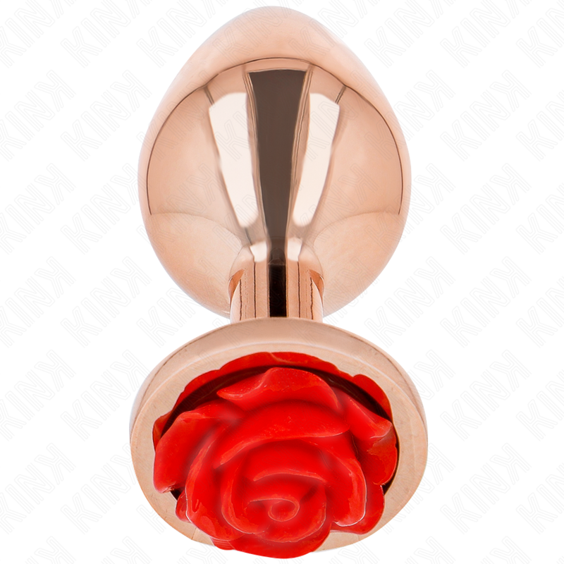 kink rosa goldener analstecker mit roter rose m