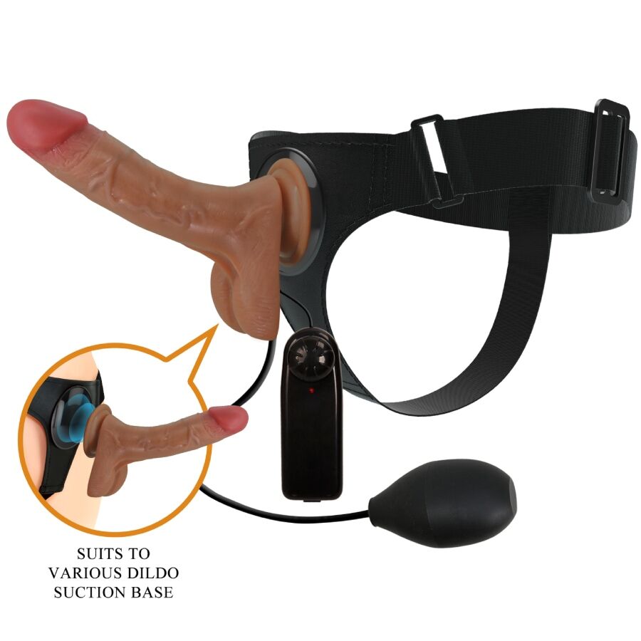 pretty love universal harness slip mit vibrierendem und squirting dildo 15,5 cm mulato