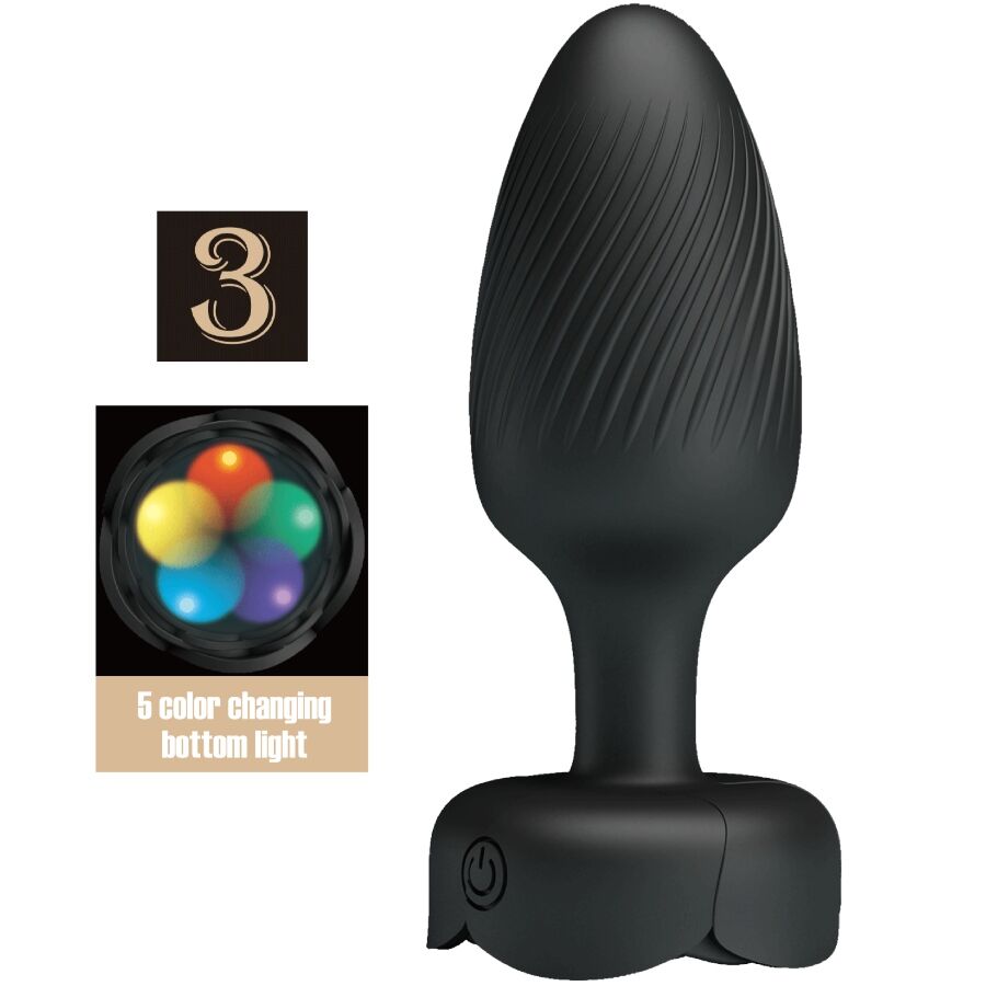 pretty love osborn anal plug mit led licht schwarz 9,8 cm