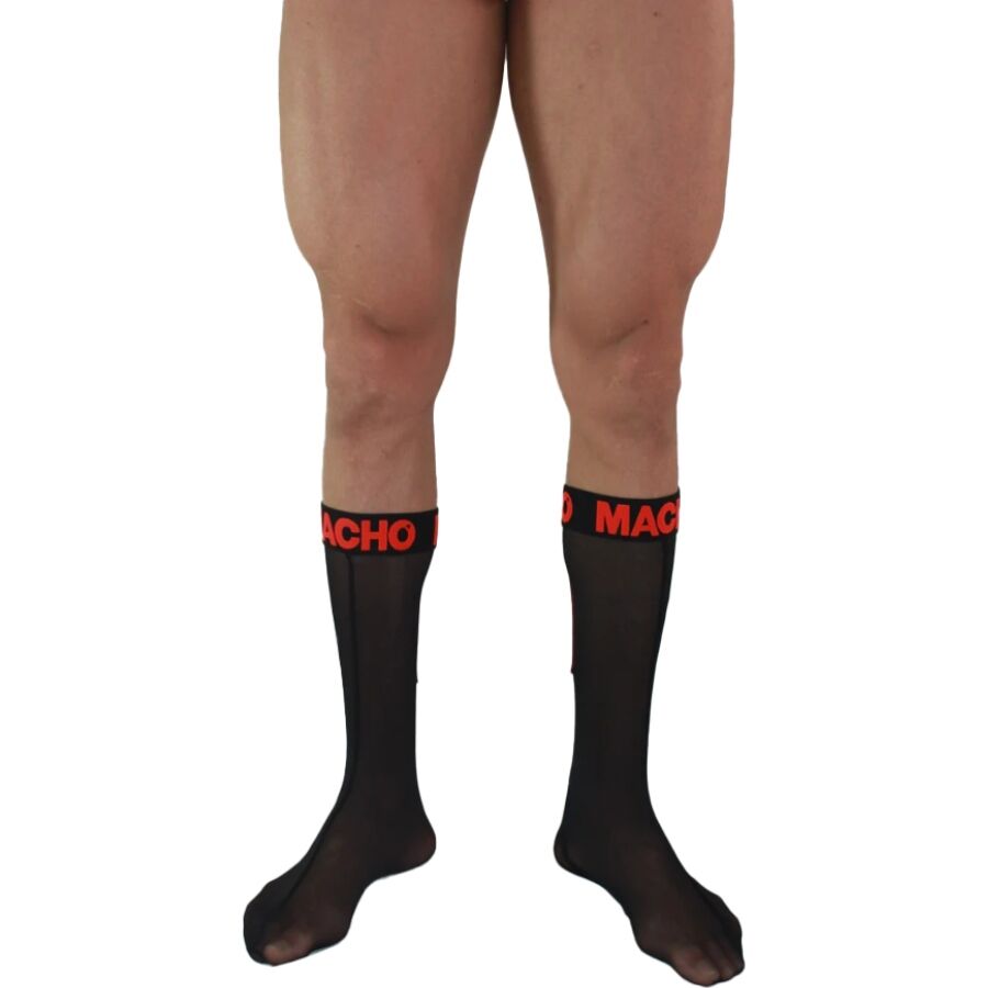 macho dÜnne socken einheitsgrÖsse schwarz/rot