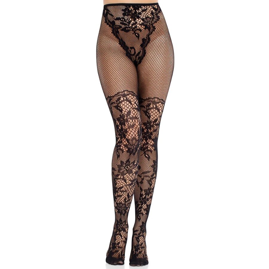 leg avenue dahlia spitzenstrÜmpfe mit netzdetail schwarz