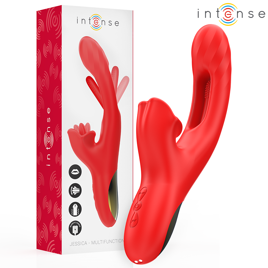 intense jessica multifunktionsvibrator klitorisstimulation 24,8 cm rot