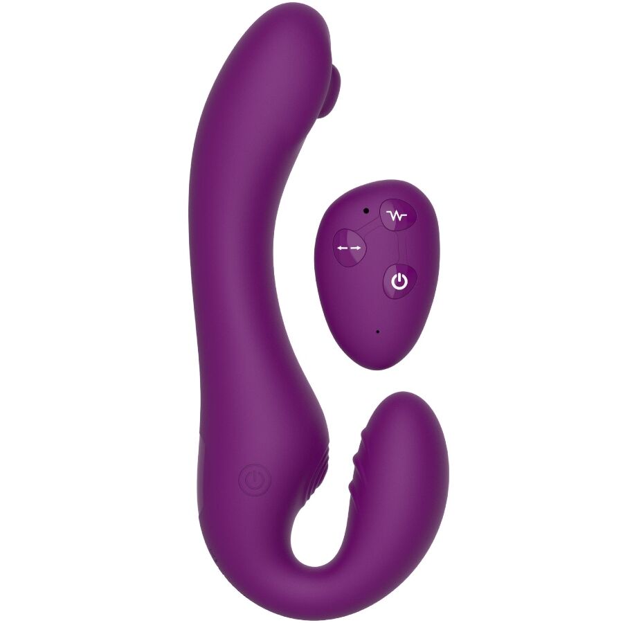 xocoon 2 in 1 strapless strap on vibrator mit fernbedienung lila