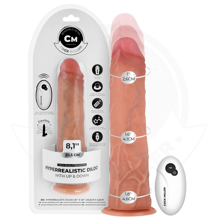 cock miller hyperrealistischer dildo mit saugnÄpfen und stossfunktion mit fernbedienung 20,5 cm