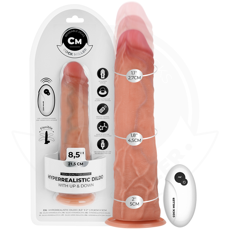 cock miller hyperrealistischer dildo mit saugnÄpfen und stossfunktion mit fernbedienung 21,5 cm