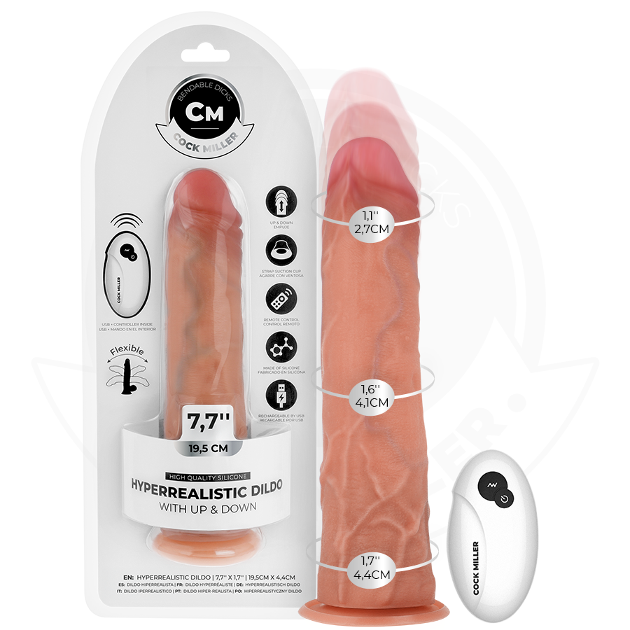cock miller hyperrealistischer dildo mit saugnÄpfen und stossfunktion mit fernbedienung 19,5 cm
