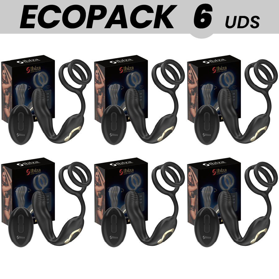 ecopacks 6 einheiten ibiza wiggle ferngesteuerter rotierender analstecker mit dammvibration und penisvergrÖsserungsringen