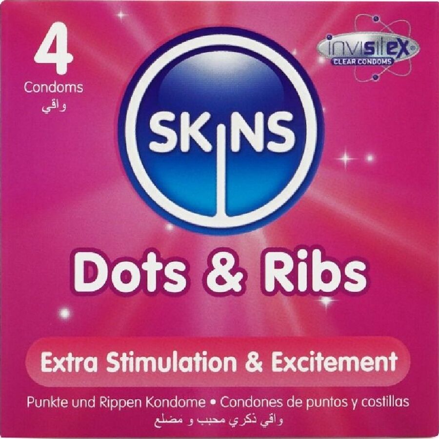 skins dots ribs premium kondome 4er pack