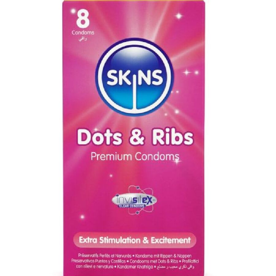skins dots ribs premium kondome packung 8