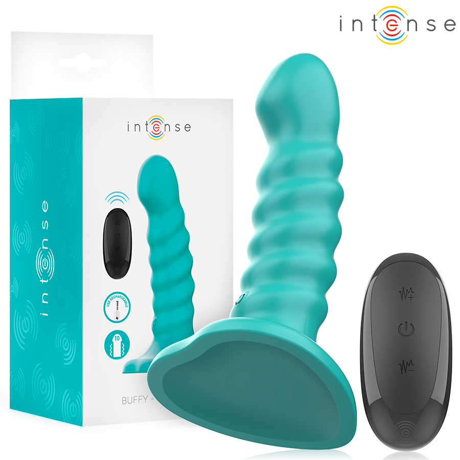 intense buffy vibrator grÖsse s spirale design 10 vibrationen blau fernbedienung