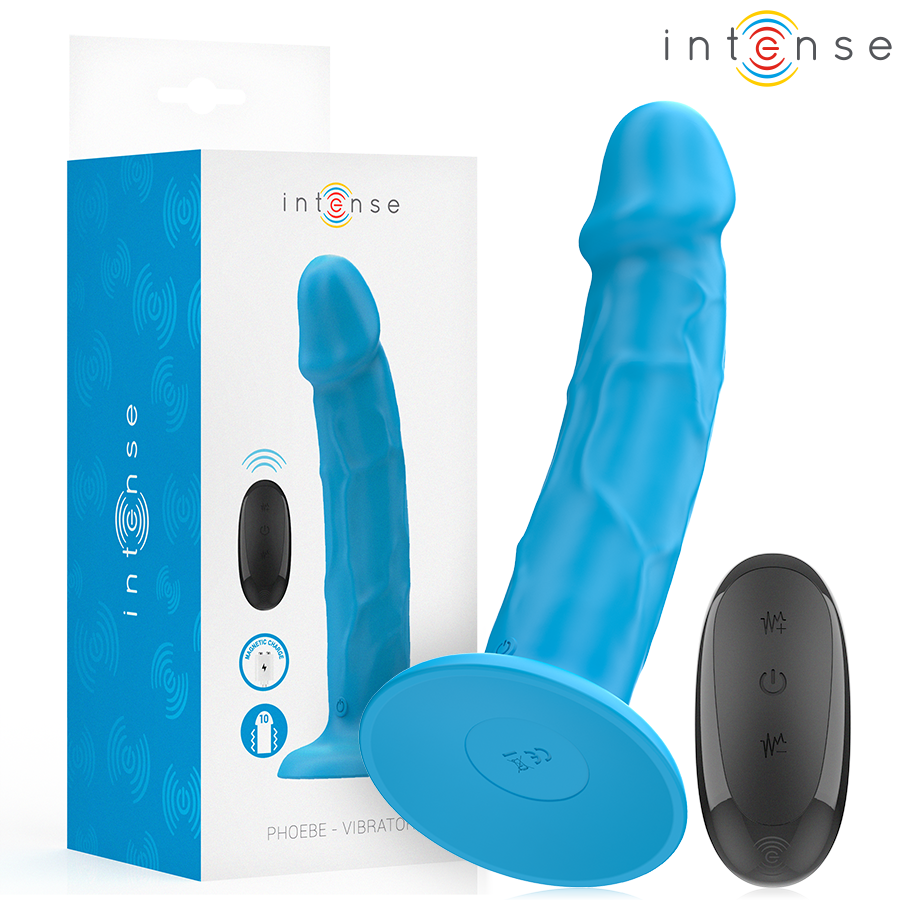 intense phoebe realistischer vibrator 10 vibrationen blaue fernbedienung