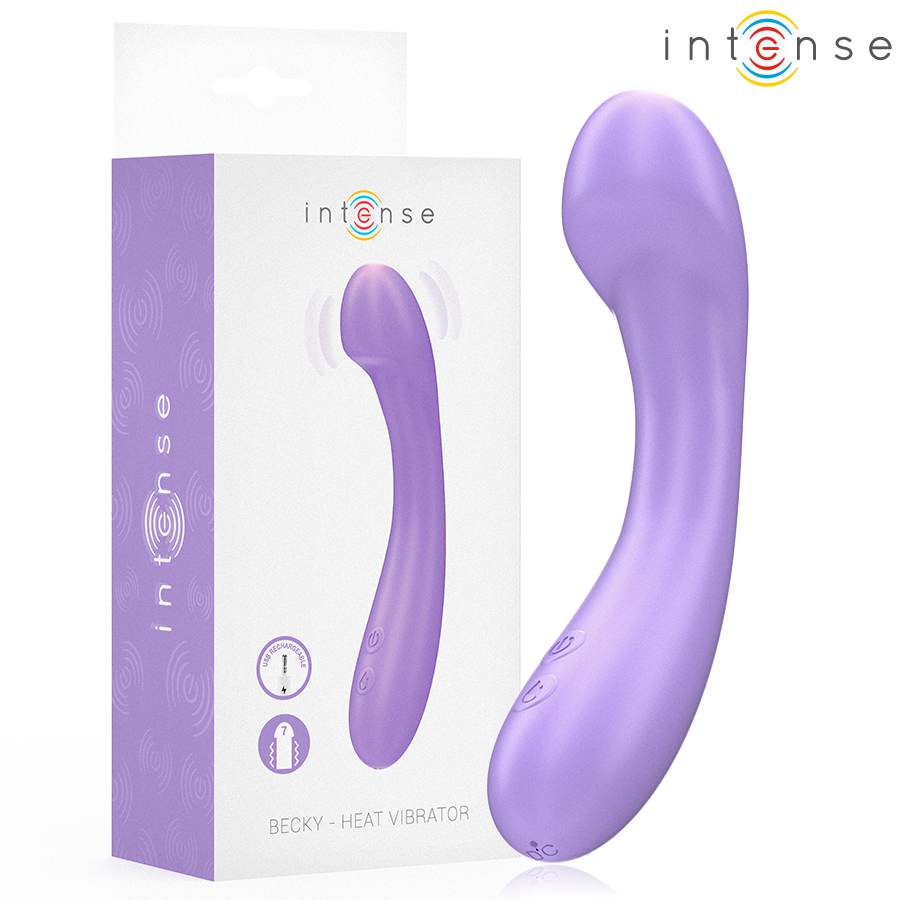 intense becky vibrator 19 cm heizbar 7 vibrationen lila