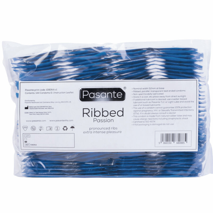 pasante ribbed passion kondome beutel 144 einheiten