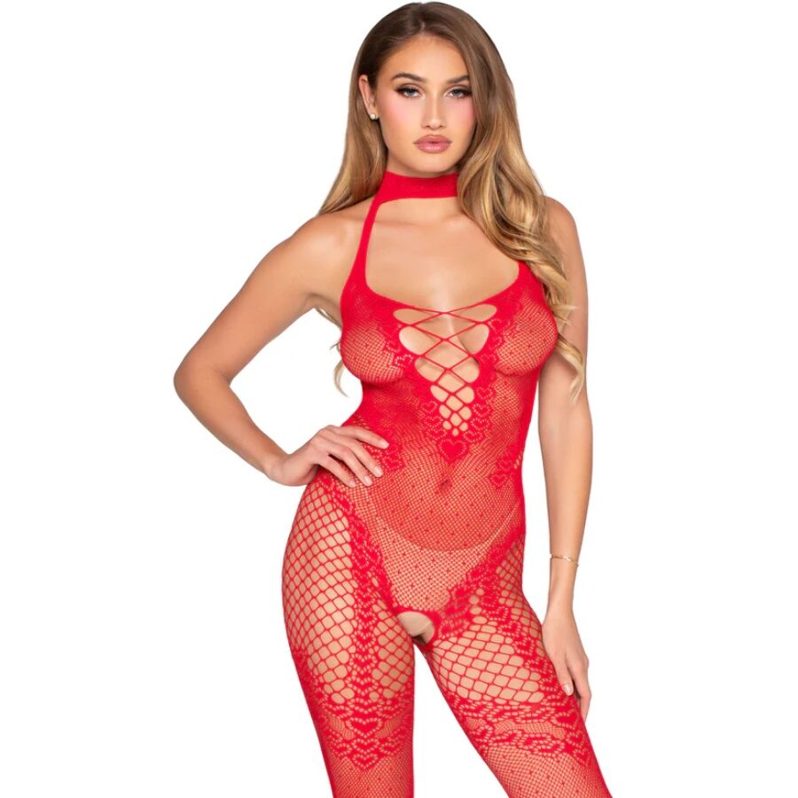 leg avenue 89336 bodystocking ohne schritt rot eine grÖsse