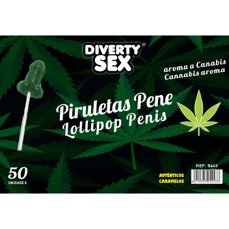 diablo goloso 50 penis lollipops mit cannabis aroma