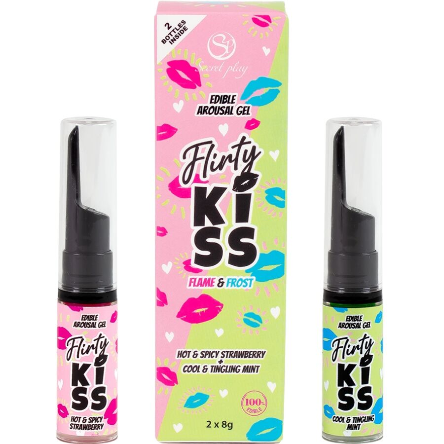 secretplay flirty kiss gels mit oralen sex effekten erdbeere minze 2 x 8 gr