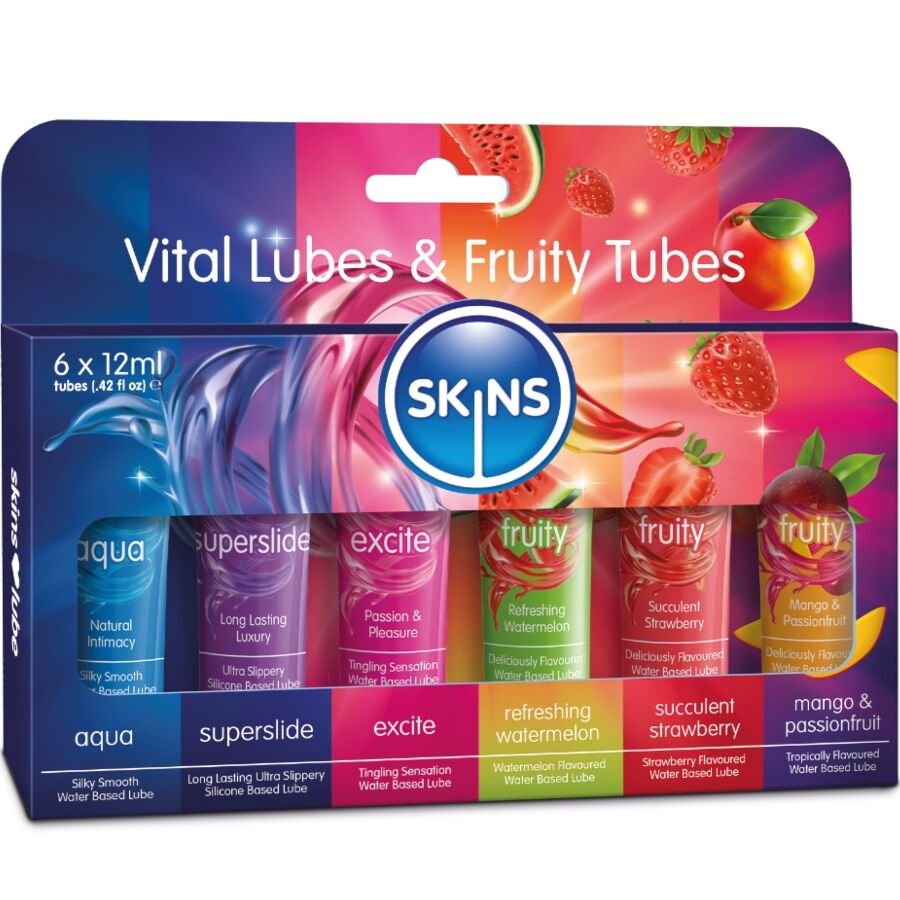 skins vital fruity glubes kit gleitmittel 6 x 12 ml