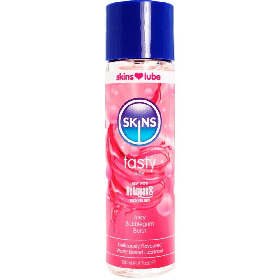 skins leckeres, wasserbasiertes gleitmittel mit bubblegum farbe 130 ml