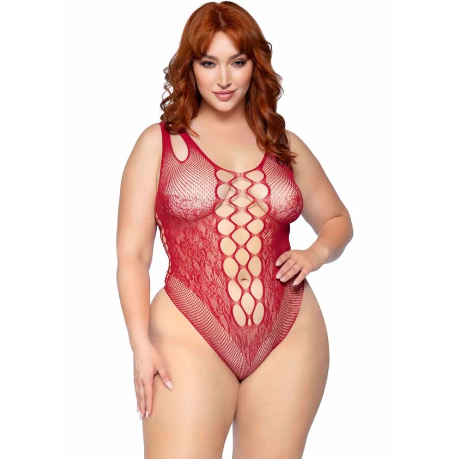 leg avenue 81641x nahtloser body, burgunder, grÖsse 1x/2x