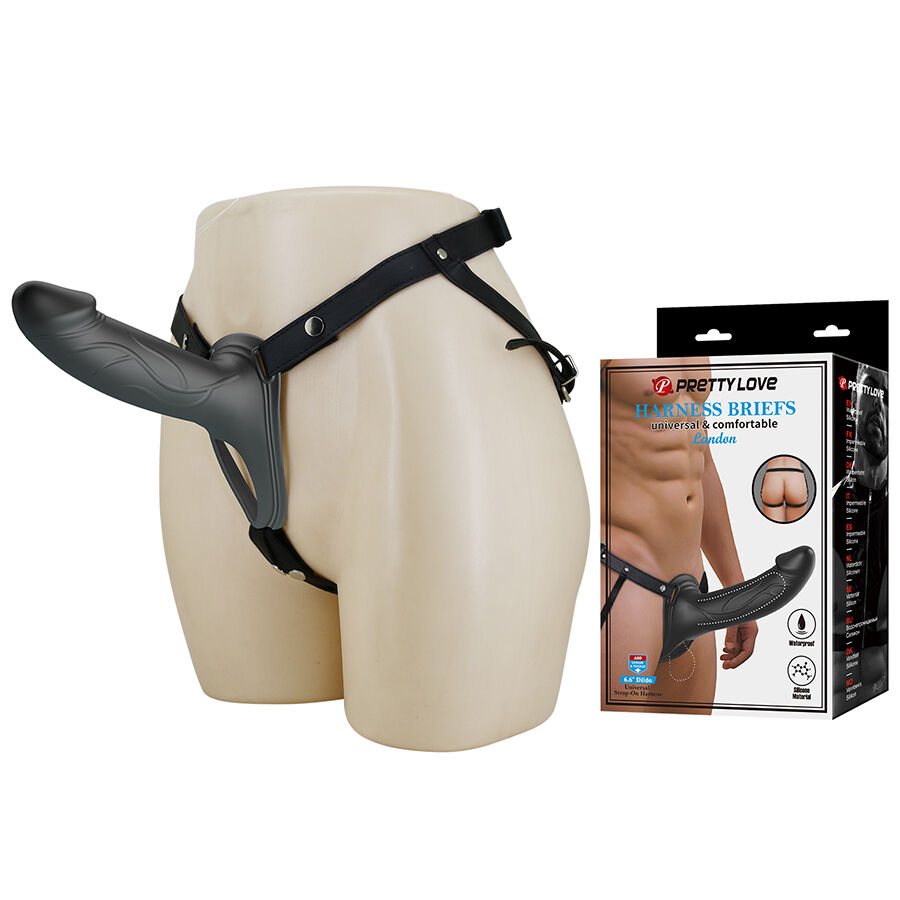 pretty love landon black vibrating strap on