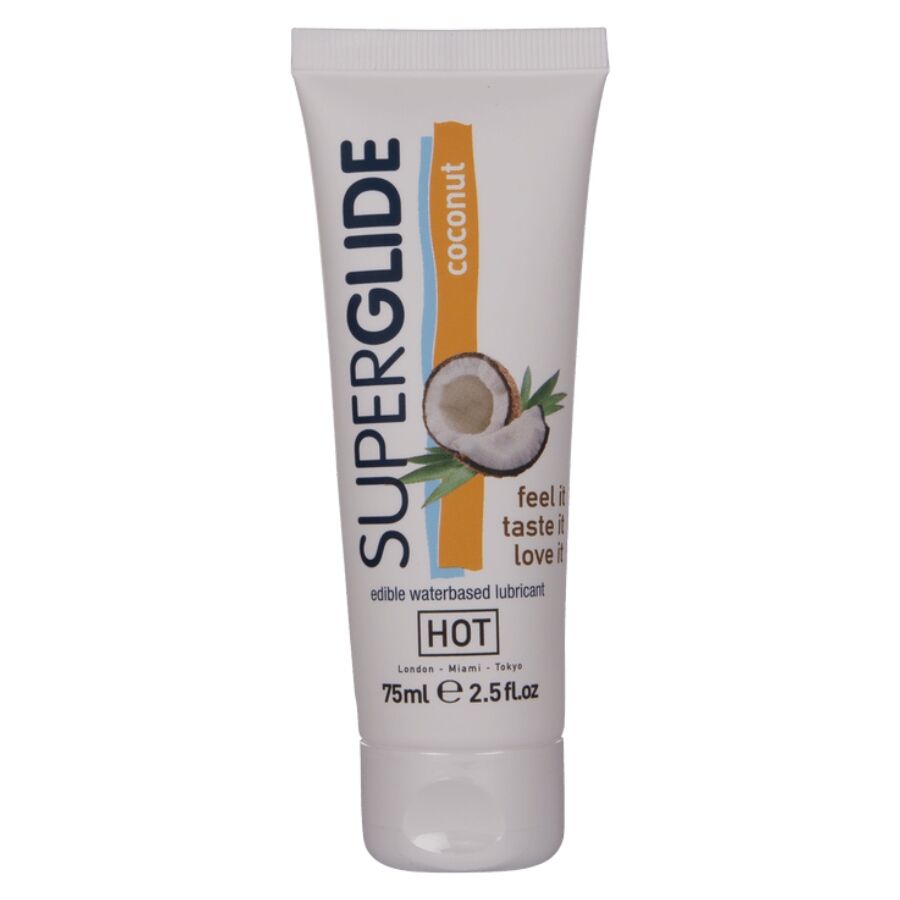 hot superglide essbares gleitmittel auf wasserbasis, kokosnuss, 75 ml