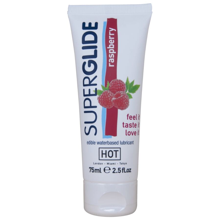 hot superglide essbarer gleitmittel auf wasserbasis, himbeere, 75 ml