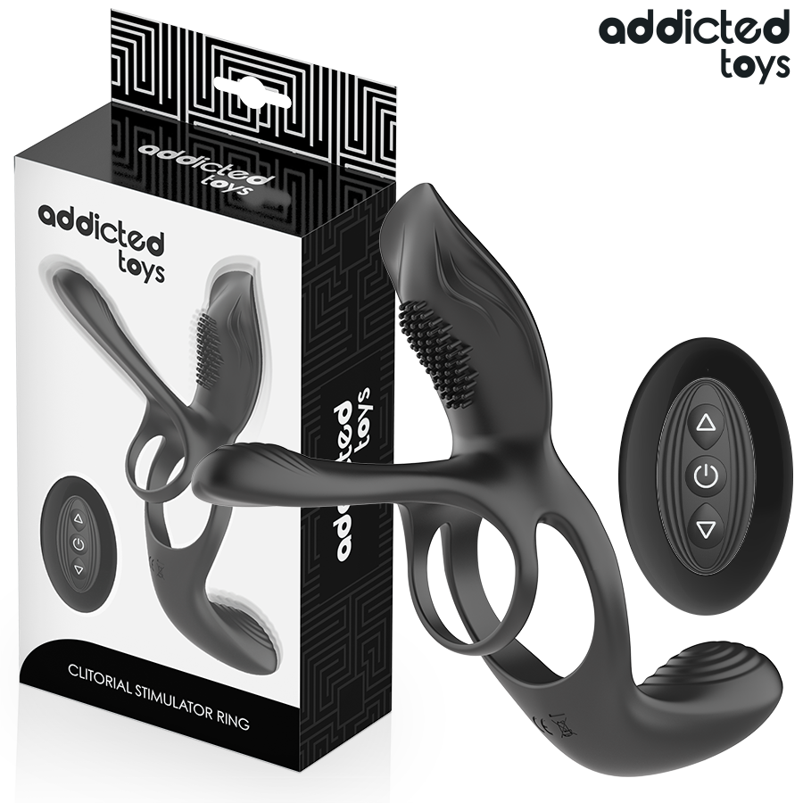 addicted toys doble anillo para el pene con estimulador de clÍtoris