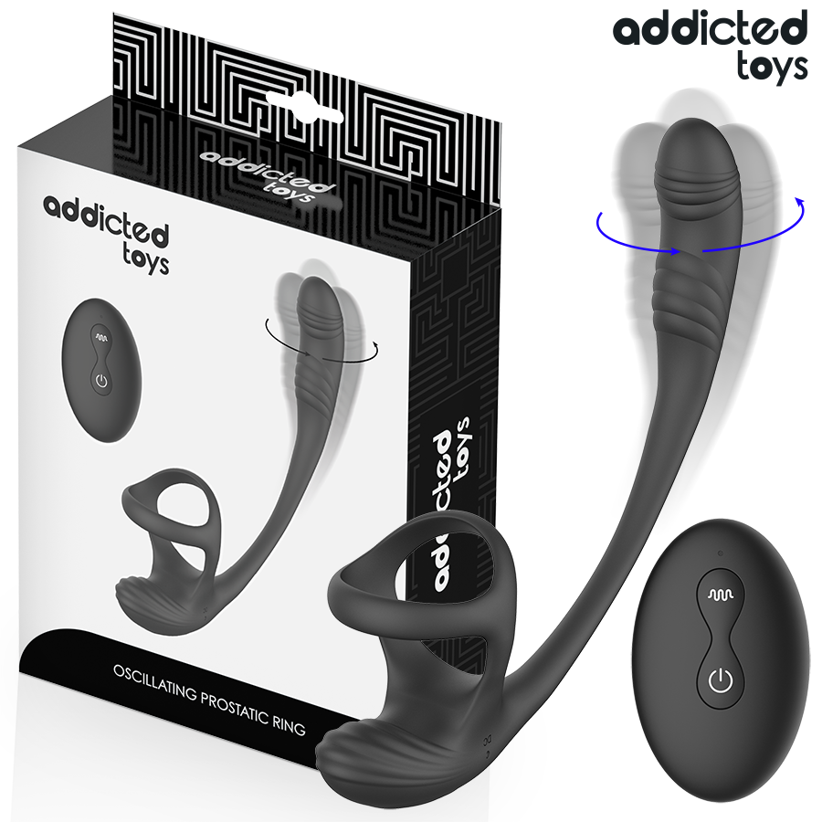 addicted toys analplug mit vibration, 360° wellung und hodenstimulator