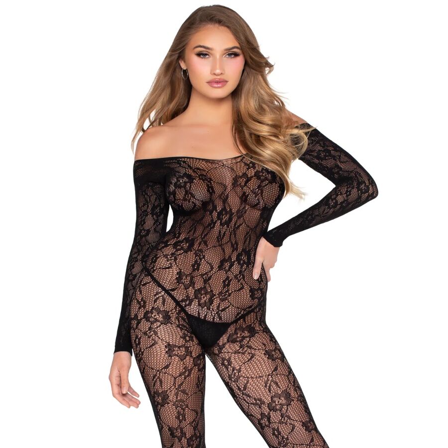 leg avenue 89366 spitzen dessous bodystocking, schwarz einheitsgrÖsse