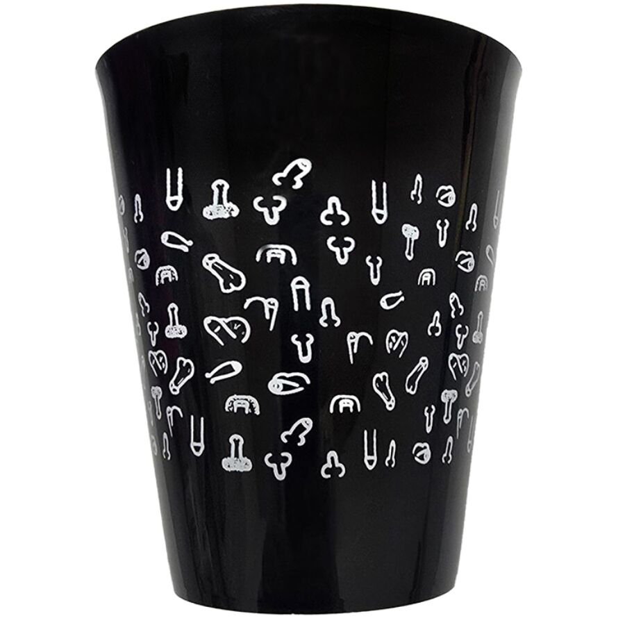 diablo picante schwarze tasse 500 ml mit weissen penissen
