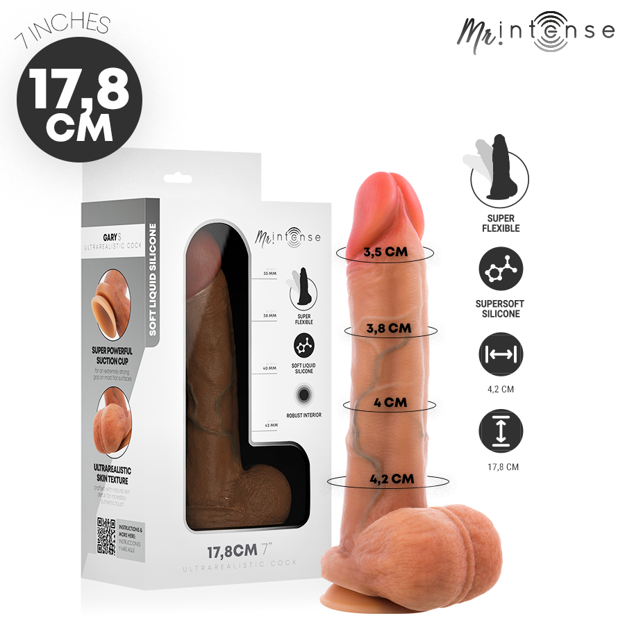 mr intense gary s ultrarealistischer silikon penis mit hoden 17,8 cm Ø 4,2 cm