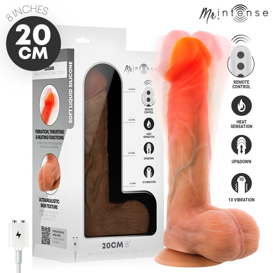 mr intense logan vibrator dildo silikon mit wÄrmeeffekt und fernbedienung 20 cm Ø 4,1 cm